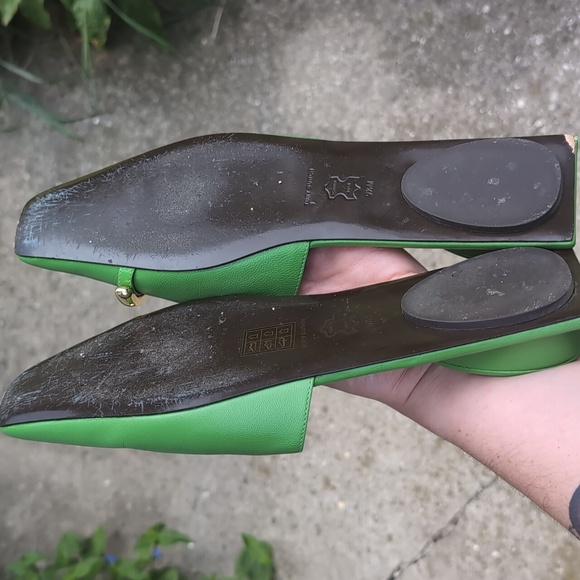 Tory Burch Pierced Mules Green Size 9.5 - Picture 4 of 8
